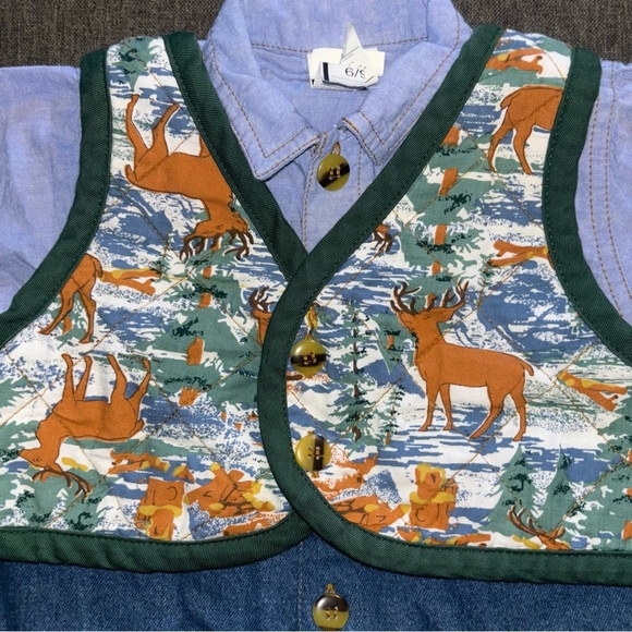 Celebrity kids Adorable vintage 90’s stamped 1995 country cabin deer print 6/9 m - Picture 2 of 5